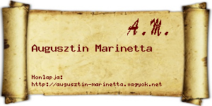 Augusztin Marinetta névjegykártya